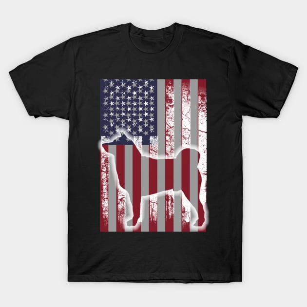 American Flag Akita Dog Lover T-Shirt by Jannysingle